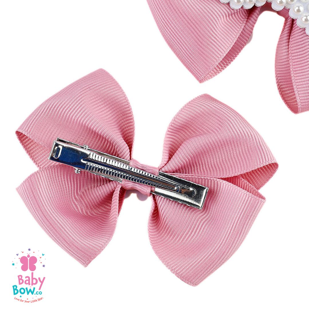 Cute Faux Pearl Hair Clip - Pink