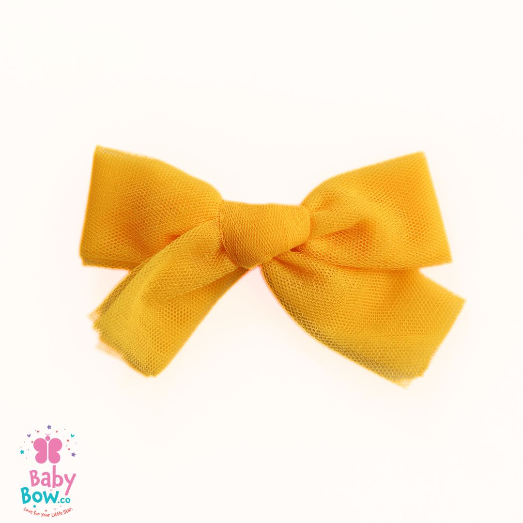 Tulle Hair Clips - Yellow