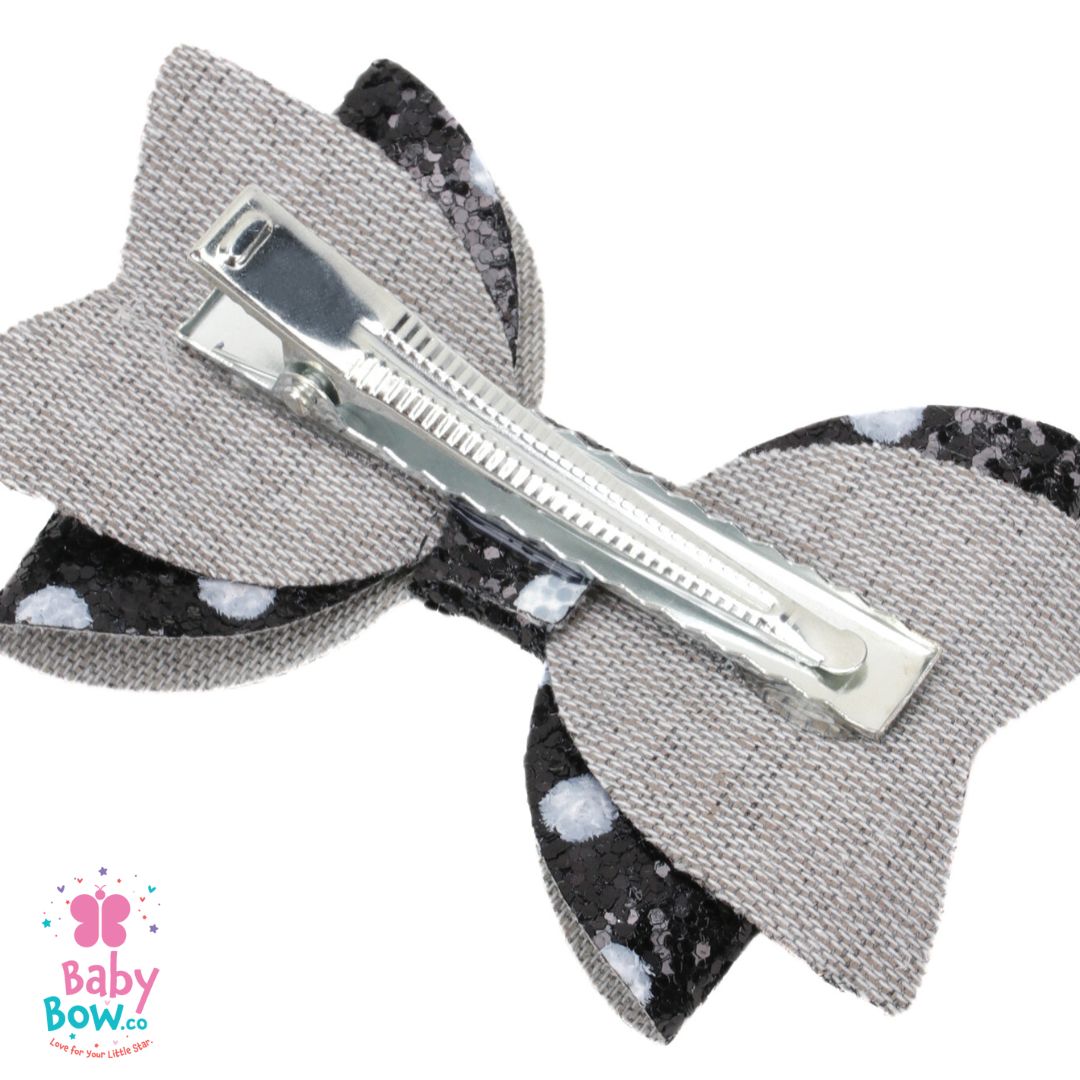 2 Pcs Polka Hair Pins - Black