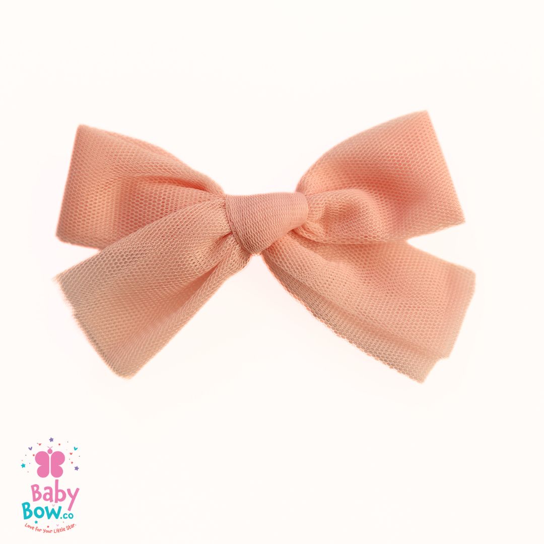 Tulle Hair Clips - Light Peach