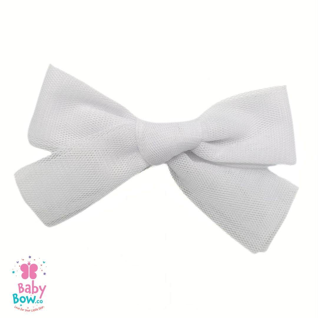 Tulle Hair Clips - White