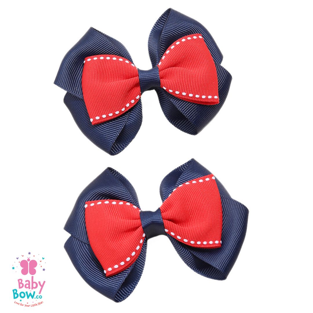 5 PCS Back to School Ribbon Hair Bow Headband Set