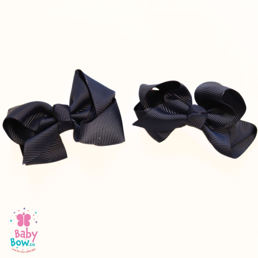 Mini Hair Bows in Dark blue