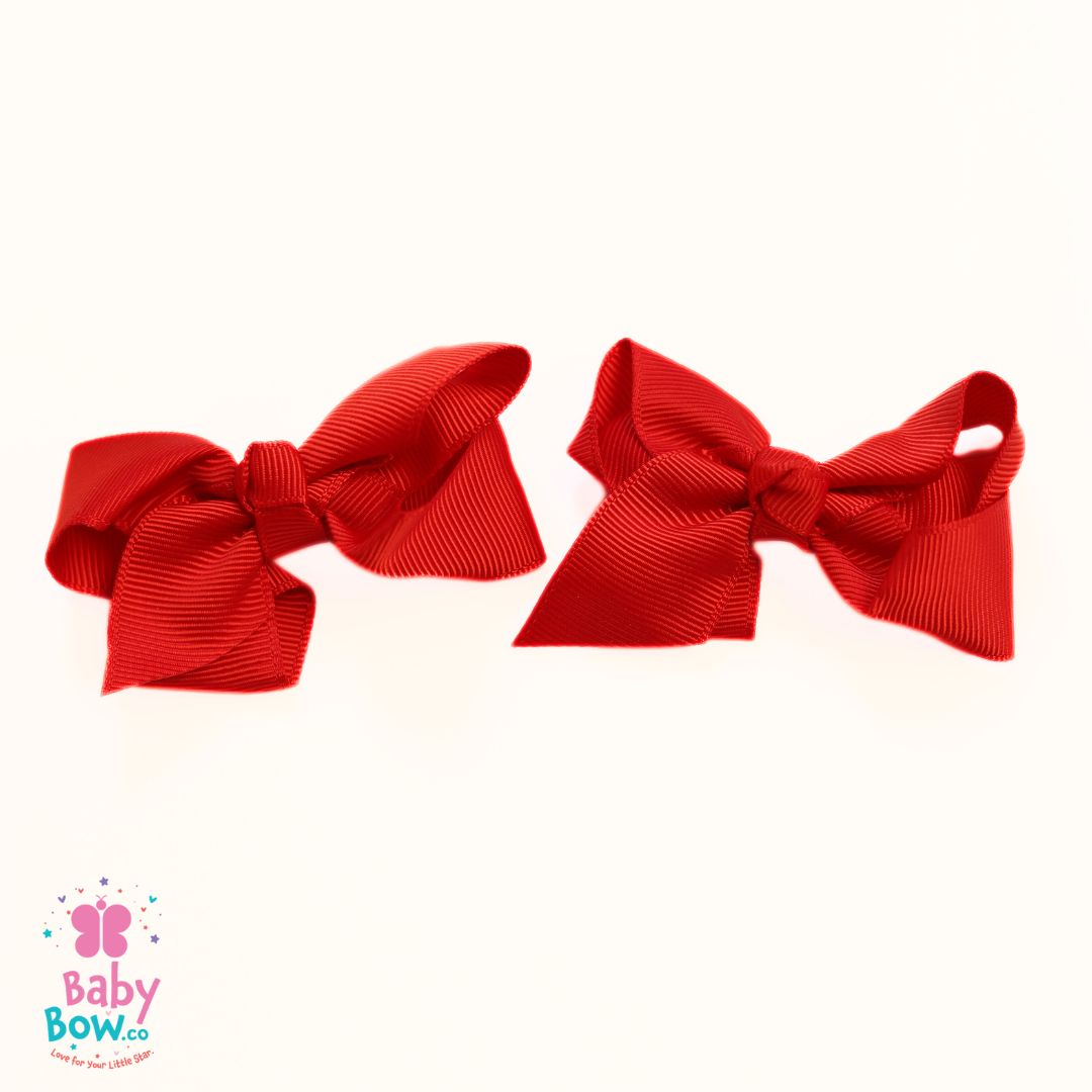 Mini Hair Bows in Red