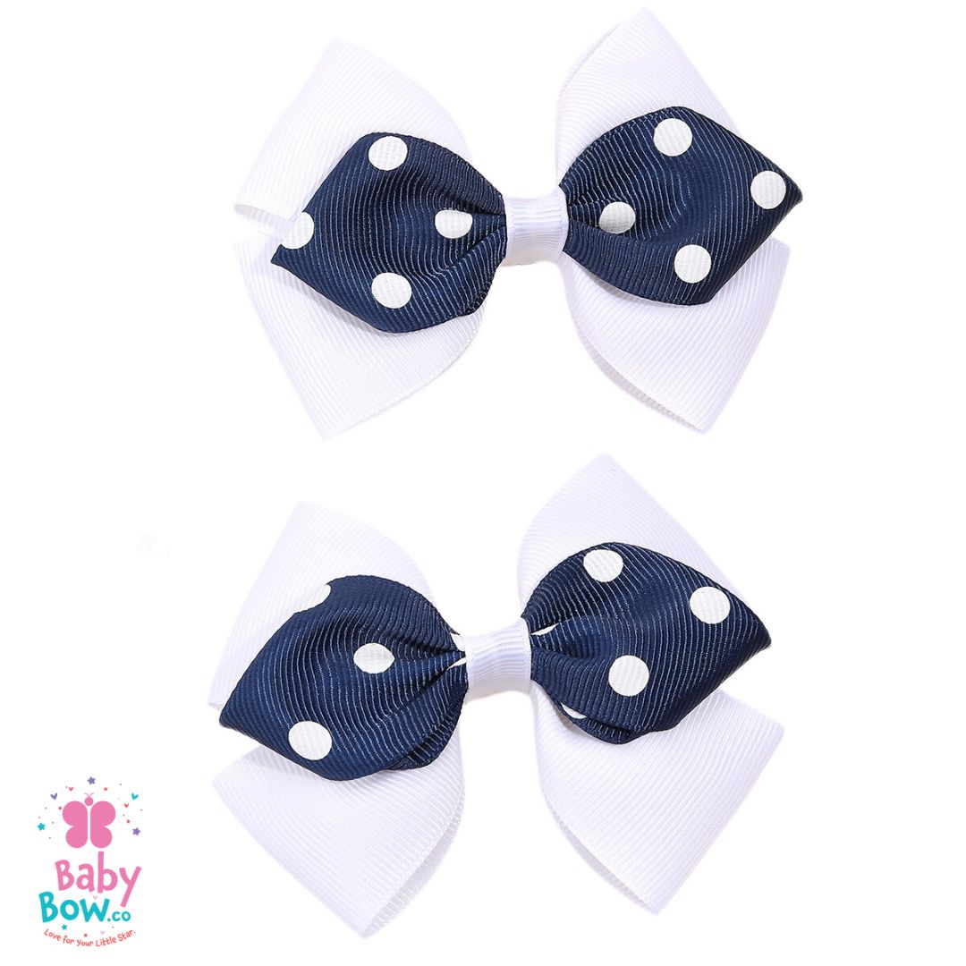 3 Pcs/set Blue White Bows Hairbands.