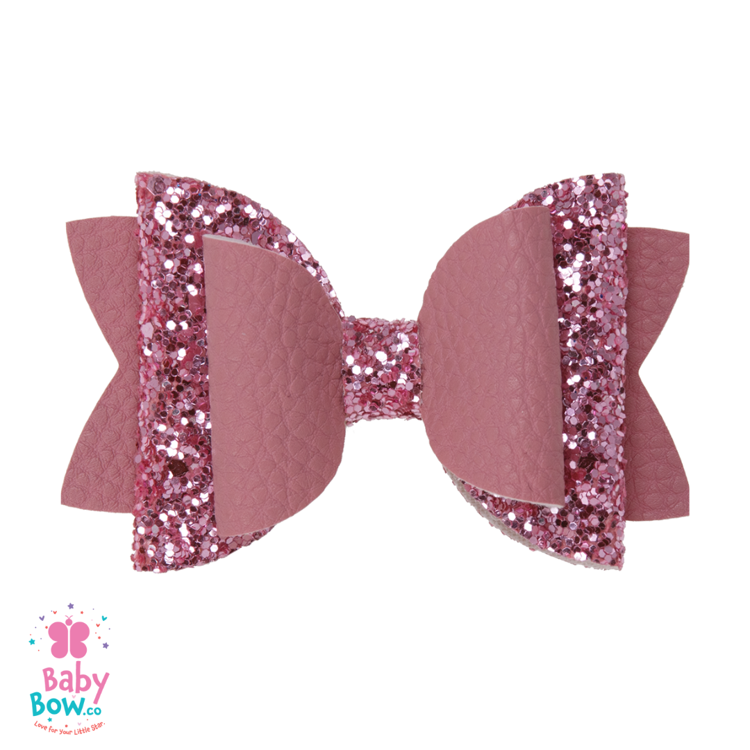 Girl Red Glitter Hair Bow