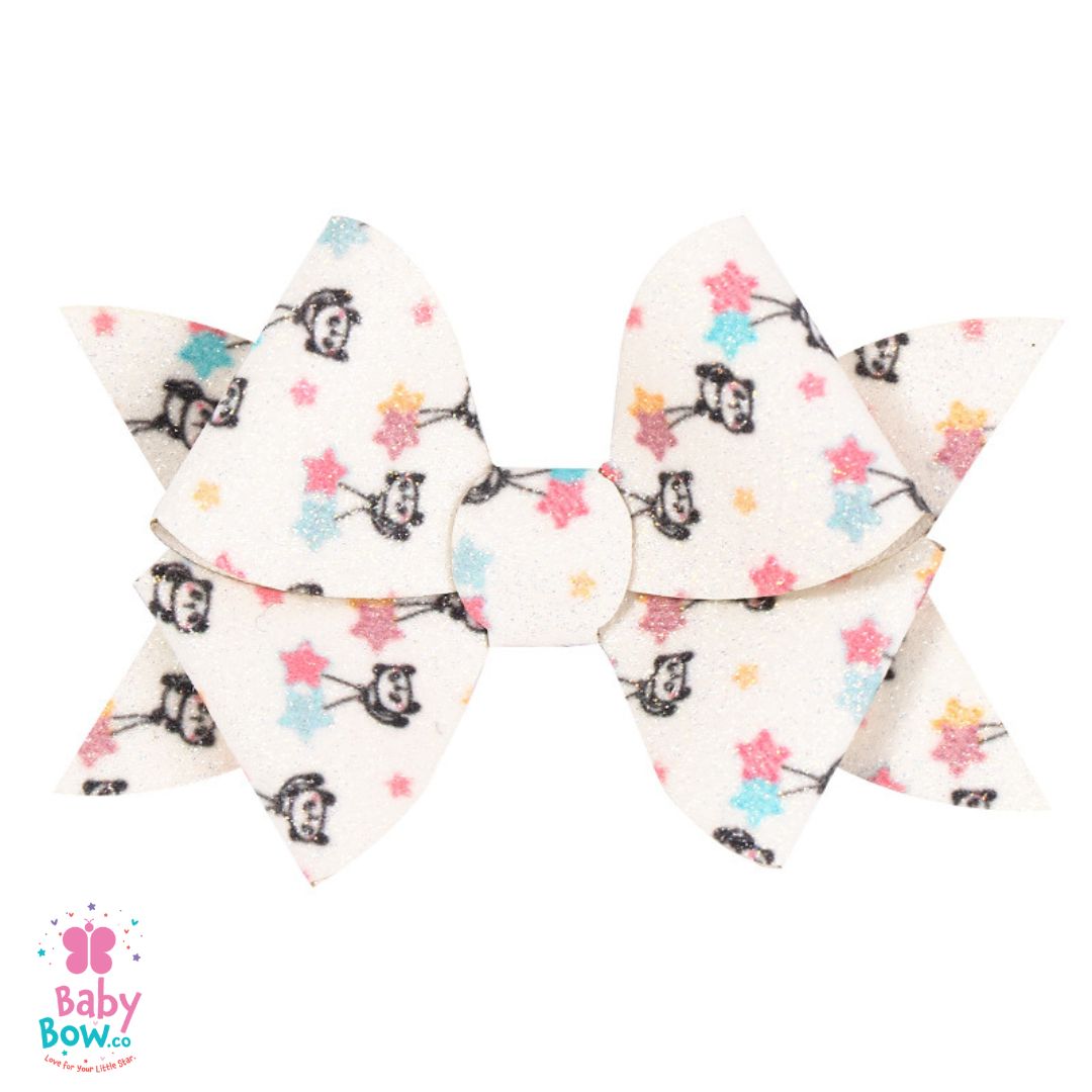 Pinwheel Leather Hair Bow – Champagne