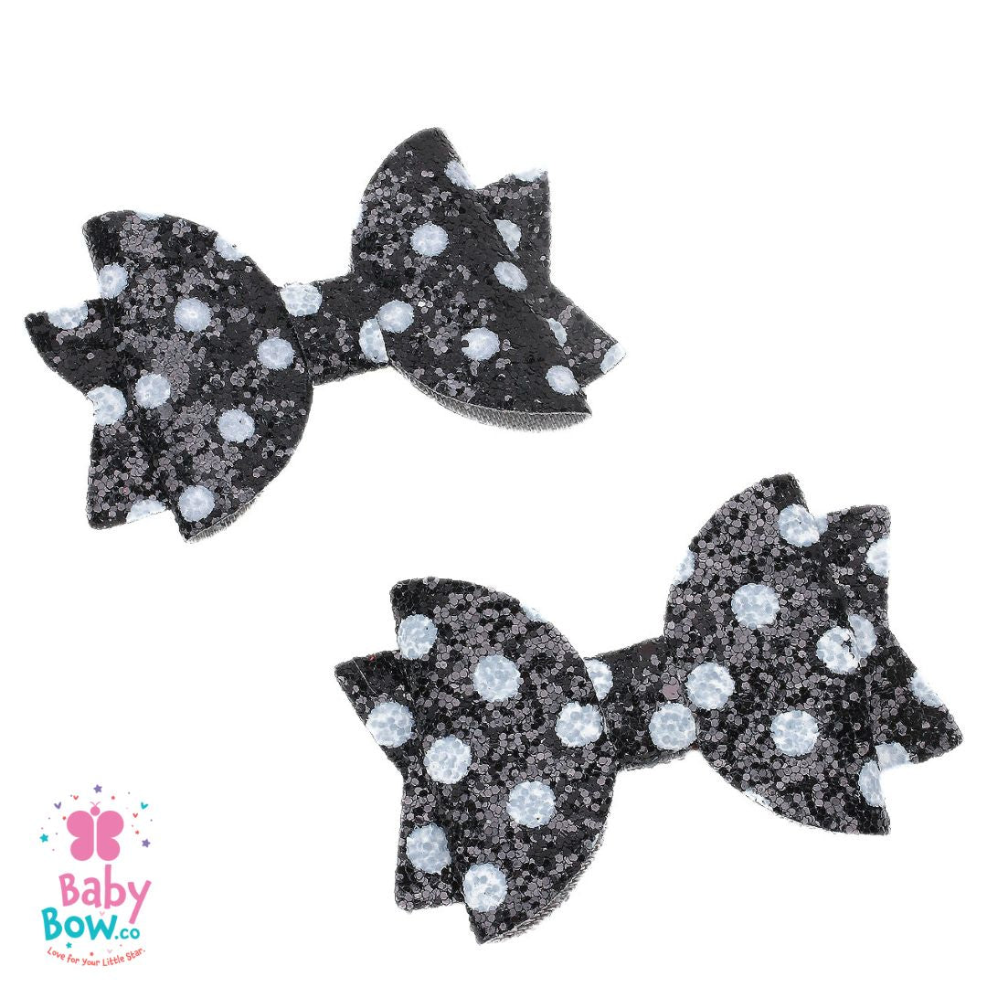 Polka Hair Pins - Black