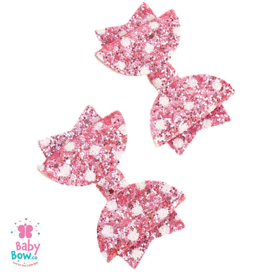 Polka Hair Pins - Pink