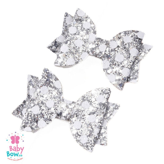  Polka Hair Pins - Silver